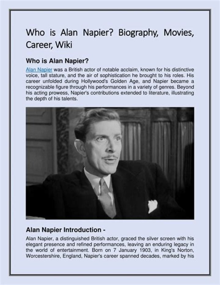 Alan Napier - Bio, Age, height, Wiki, Facts and Family