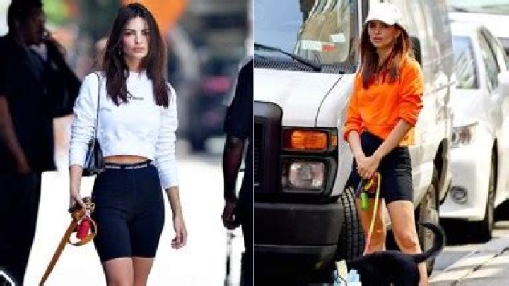 Emily Ratajkowski Reveals Insanely Toned Legs In 2 Skintight Biker Short Outfits In 1 Day – Sexy Pics