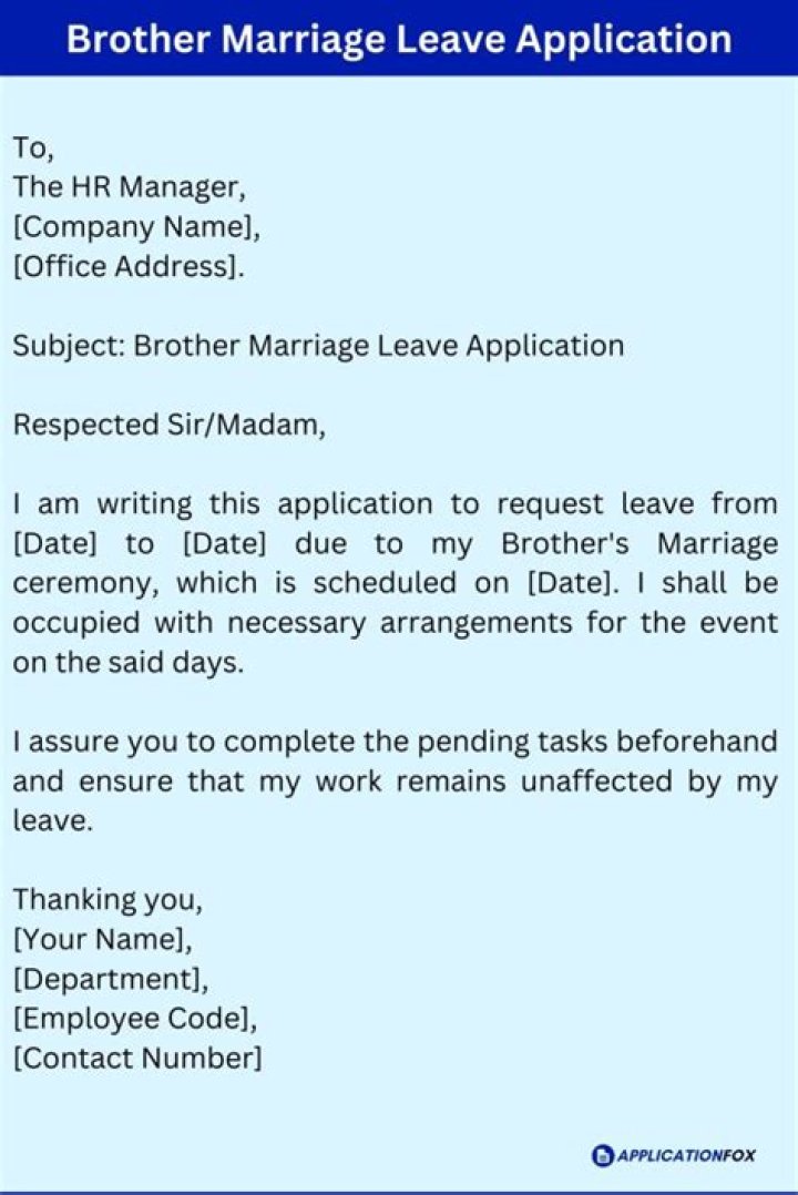 How can I write leave for my brother marriage?