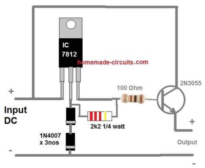 How can we increase current of 7812?