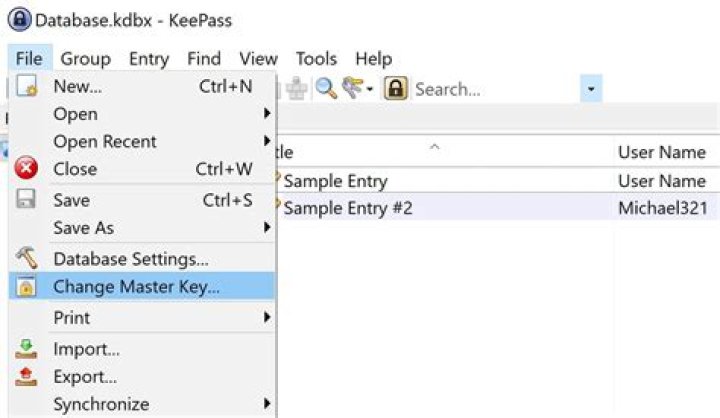 How do I add a key file to an existing KeePass database?