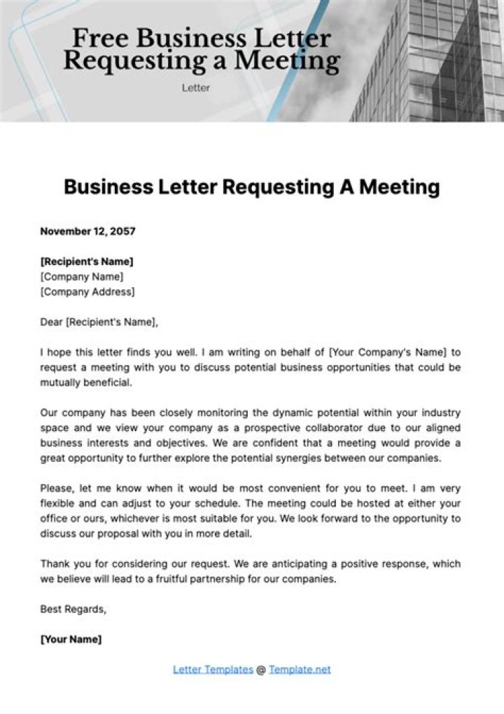 How do I write a letter asking for a meeting?