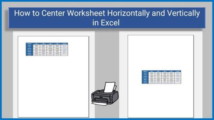 How do you center selected worksheets both horizontally and vertically in Excel?