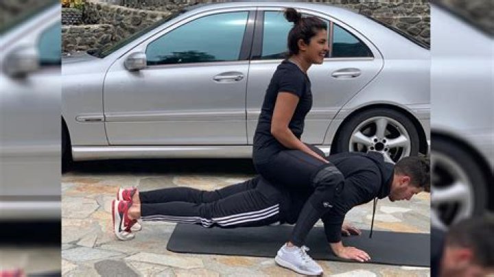 Nick Jonas Shows Off His Strength While Doing Push-Ups With Priyanka Chopra On His Back — Pic