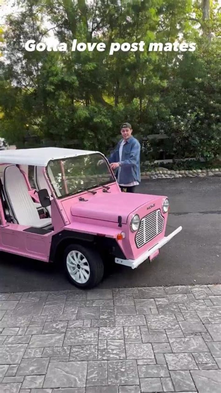 Pete Davidson & North West, 8, Seen In 1st Photos Together During Joy Ride In Pink Moke Car
