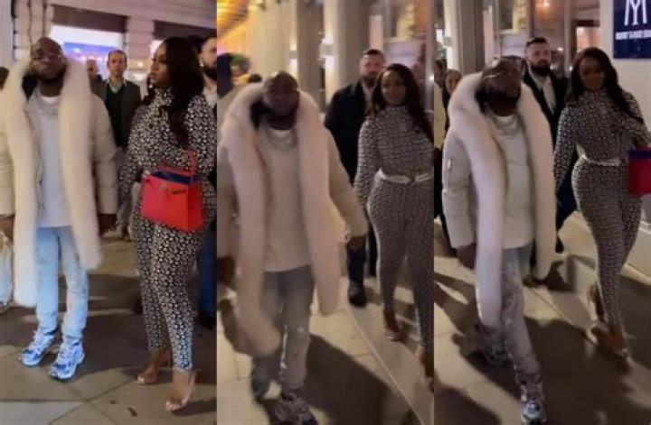 
“Power couple” Davido and Chioma command attention as they step out in style, turn down a lady’s bouquet 