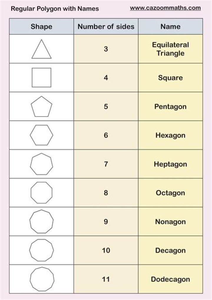 What are the 12 types of polygon?