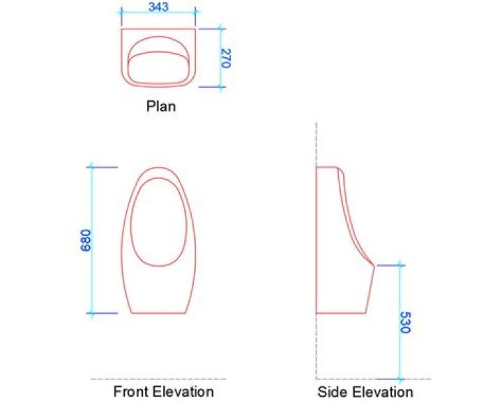 What are the dimensions of a urinal?