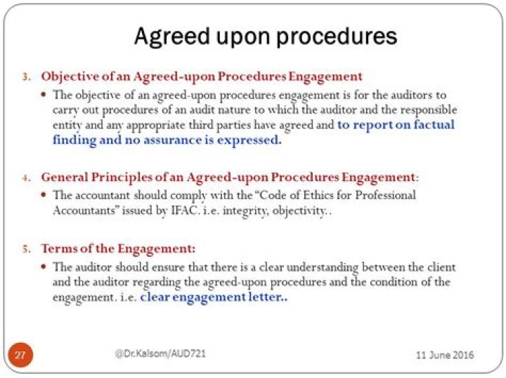 What is an agreed upon procedures engagement?