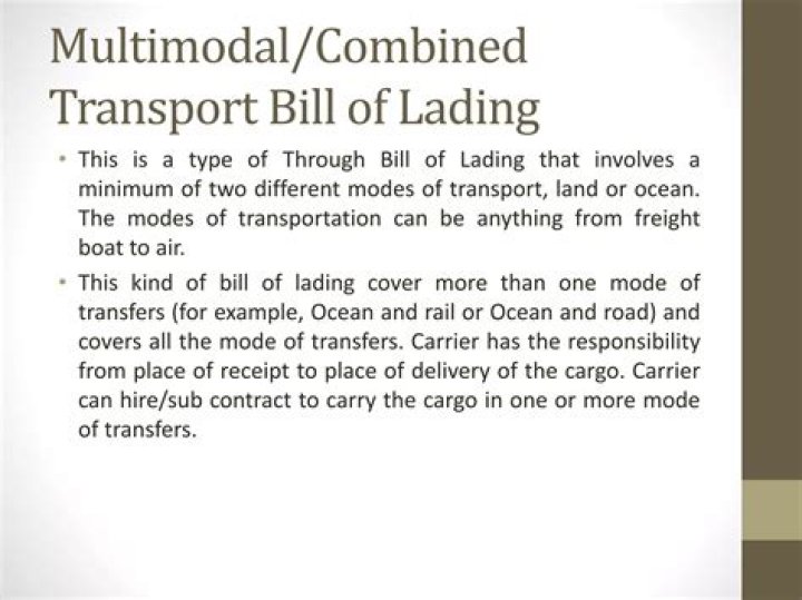 What is multimodal bill of lading?