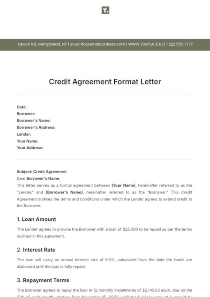 What is the main purpose of the credit agreement Act?