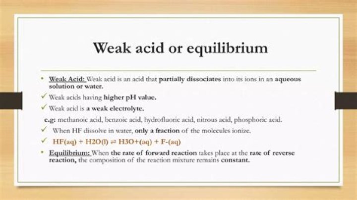What is the pH of weak acid?