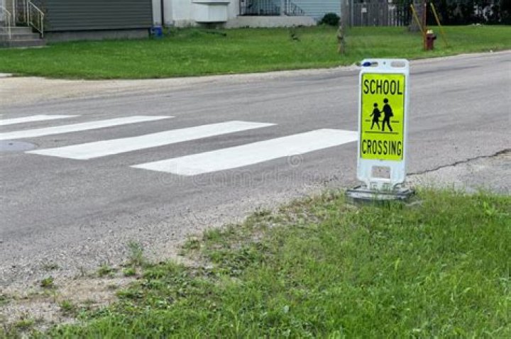 When you see a school crossing sign you should?